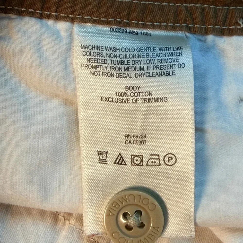 Columbia‎ Shorts Mens 40W Beige Chino Casual Outdoor Cotton Flat Front